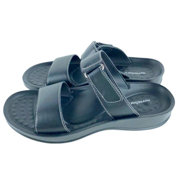 Aerothotic Rustic L0502 Womens Black Strappy Sandal Size W 9 EU 39 NEW - Picture 6 of 9